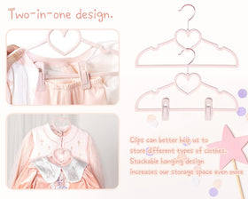 OneDream heart-shaped hangers with notched shoulders prevent slipping
