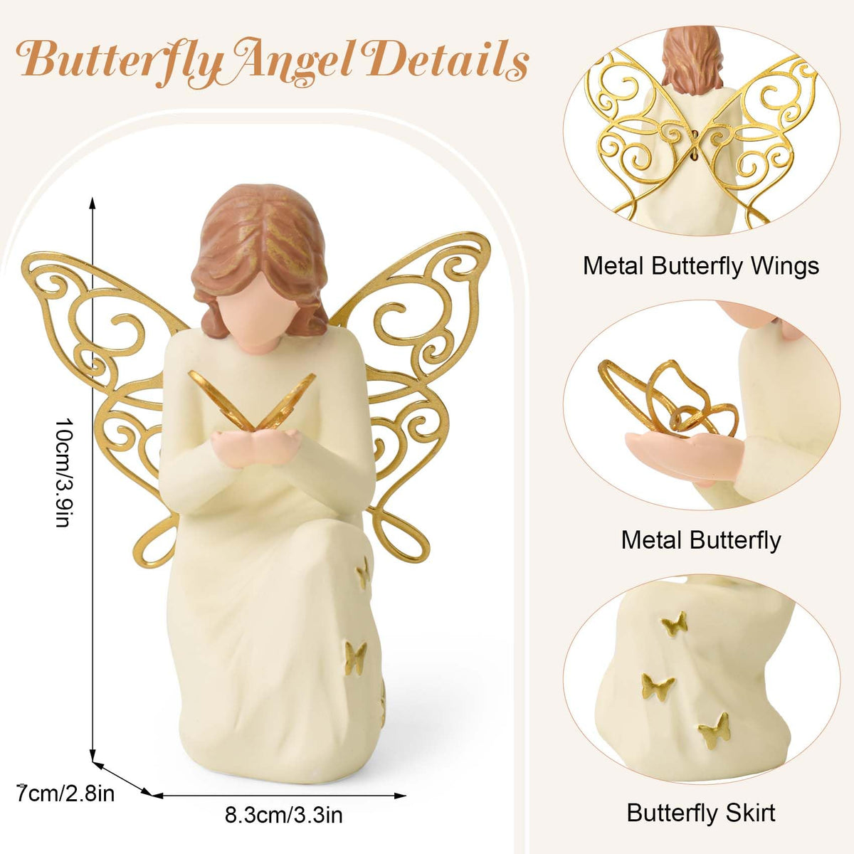 OneGift angel-statue-butterfly-details enhances mantel decor with calming presence.