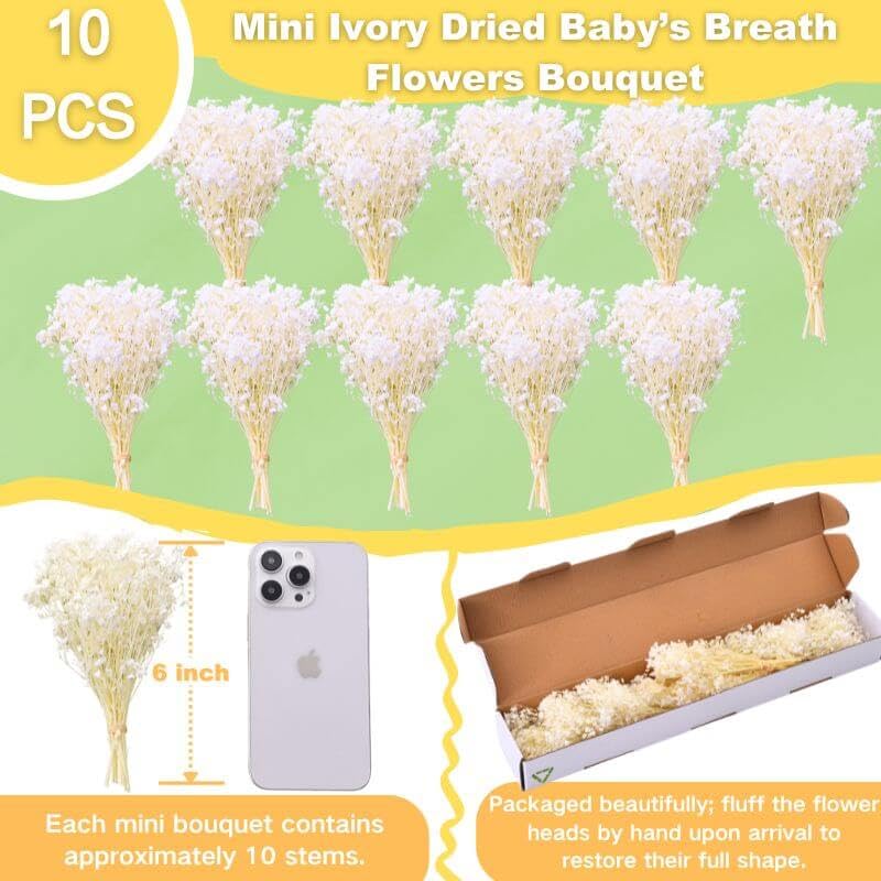 Oning baby's breath for wedding decor in ivory white enhances ambiance