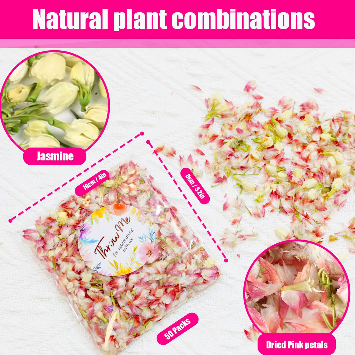 Oning wedding confetti packaging keeps petals fresh and guest-ready