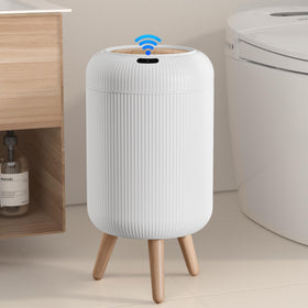 onlcuk automatic motion sensor trash can with lid opening instantly for hands-free use.