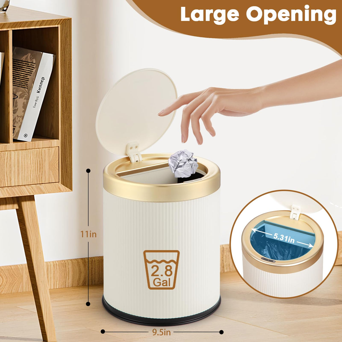 onlcuk ipx6 waterproof trash can for damp bathroom environments