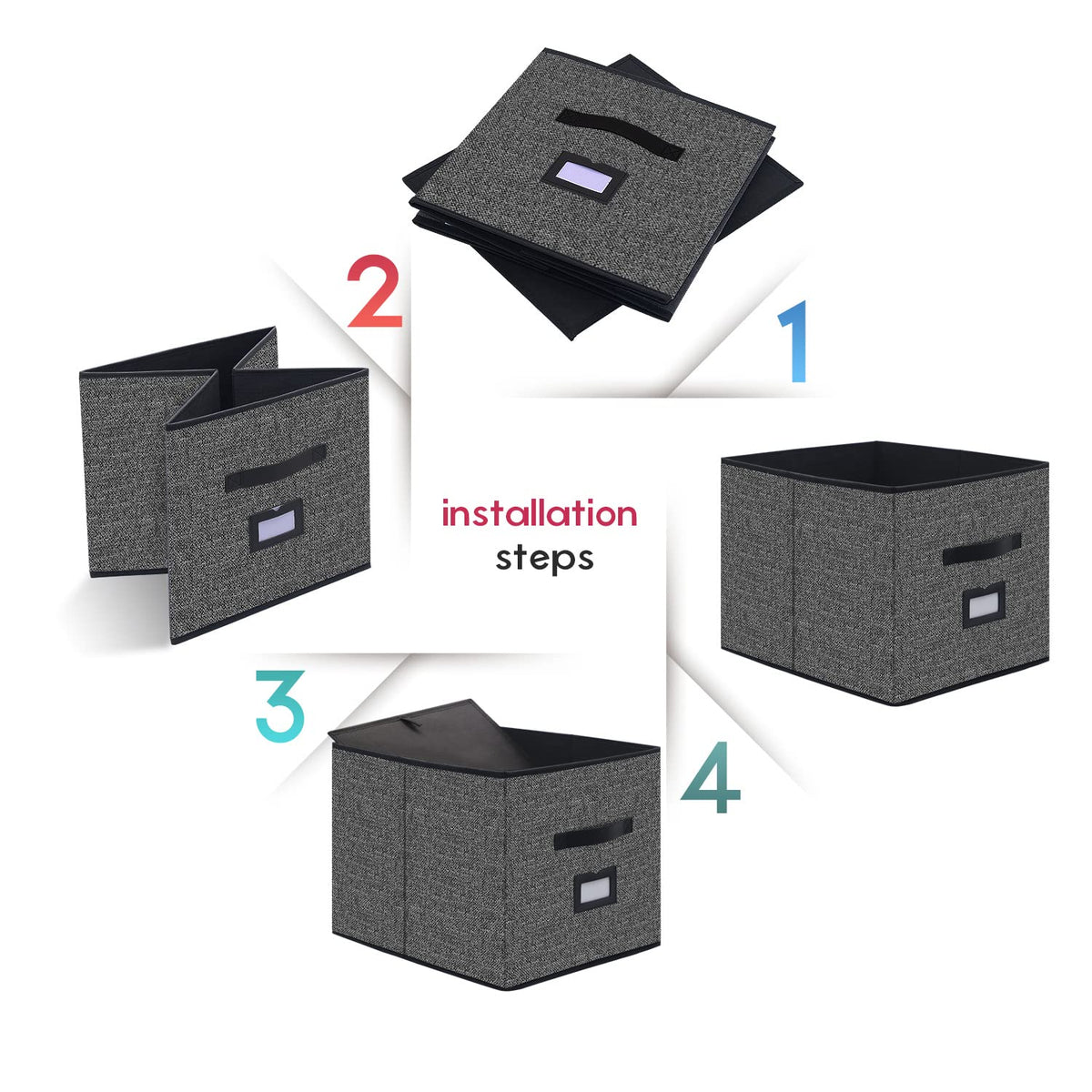 Onlyeasy fold-flat storage bins save space when not in use.