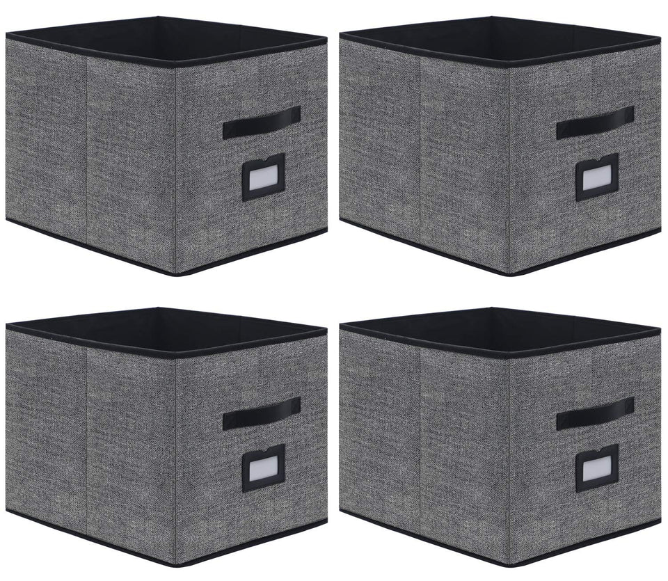 Onlyeasy foldable storage cubes in black for versatile home organization.