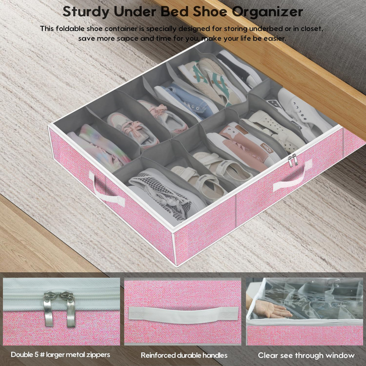 Onlyeasy foldable under-bed storage saves space when not in use.