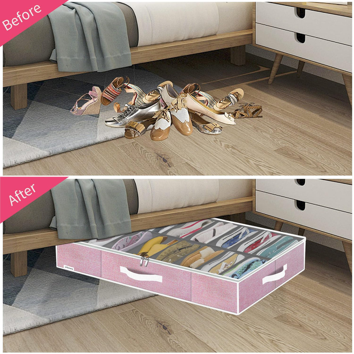 Onlyeasy heavy-duty non-woven fabric supports durable, odor-free storage.