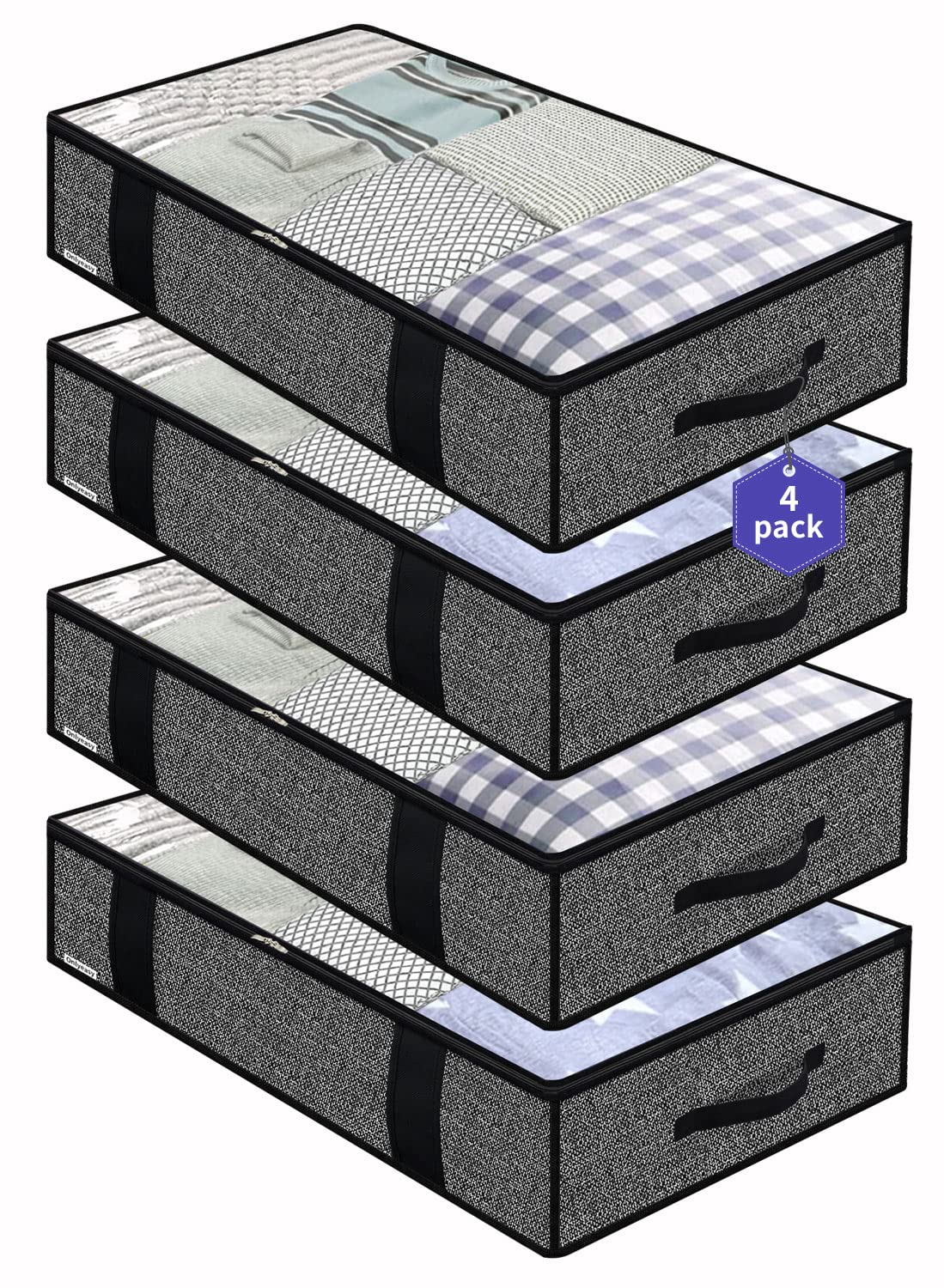 Onlyeasy under-bed bags folded compactly for space-saving organization.