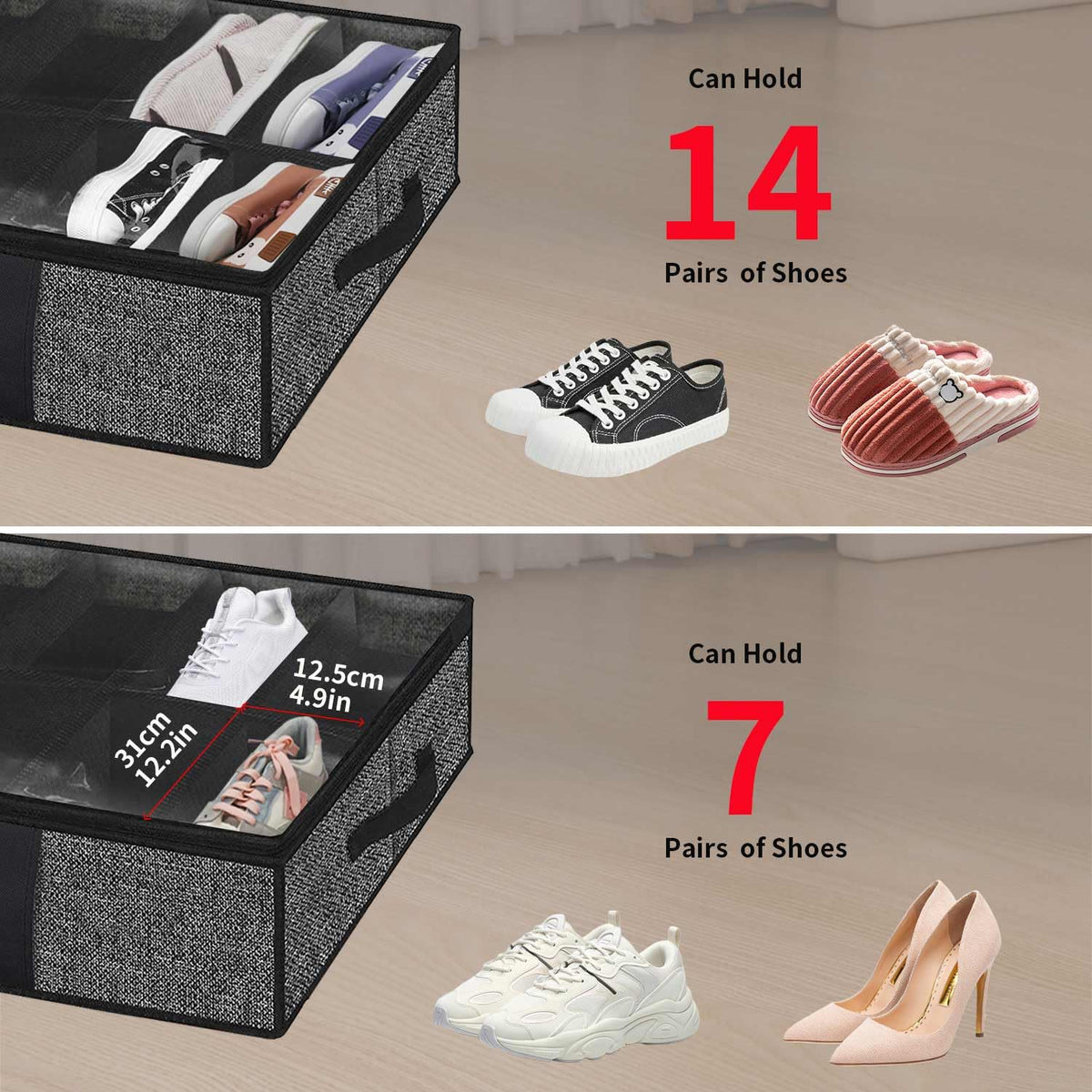 Onlyeasy under-bed organizer helps kids and adults stay organized