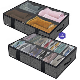 Onlyeasy under bed shoe storage with 14 plus 4 compartments for easy organization