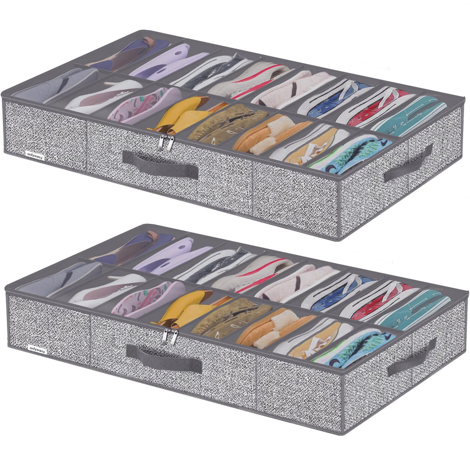 Onlyeasy under-bed shoe storage unit holds 16–32 pairs for organized footwear.