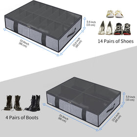 Onlyeasy under-bed storage clear top window for fast access and dust protection