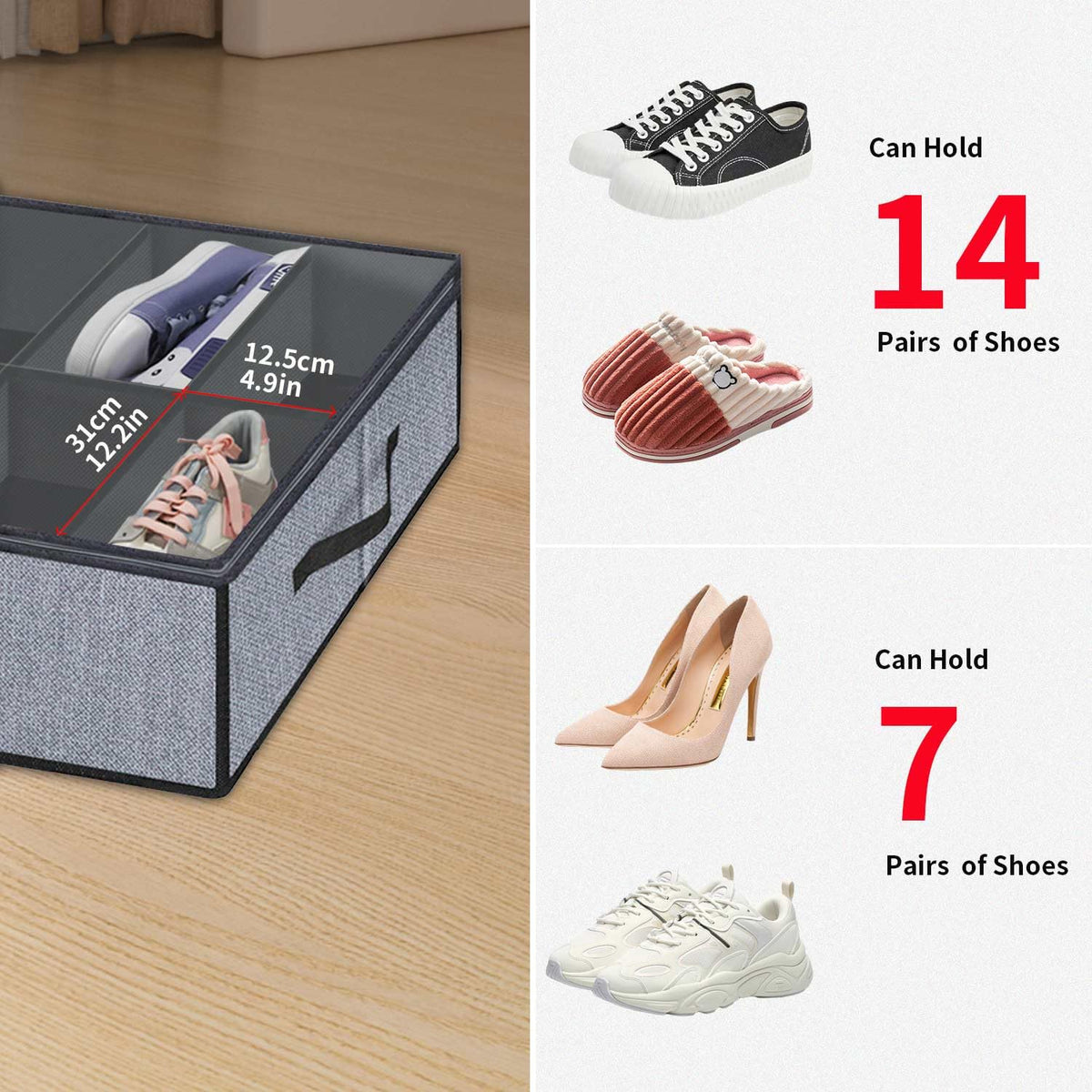 Onlyeasy dimensions 33.9 by 23.6 by 5.9 inches maximize under-bed storage