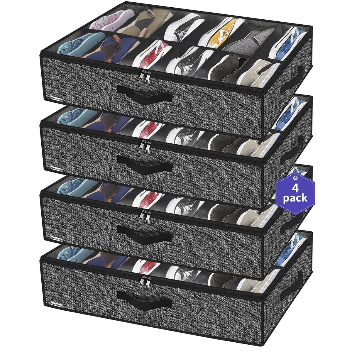 Onlyeasy under-bed storage foldable bag for space saving.