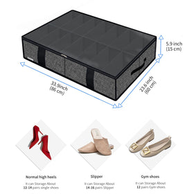 Onlyeasy under-bed shoe storage foldable design saves closet space.