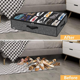 Onlyeasy under-bed storage with sturdy front and side handles.