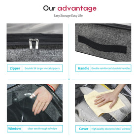 Onlyeasy under-bed storage shows front and side handles for easy sliding.