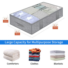 Onlyeasy underbed bags clear window for quick item search.