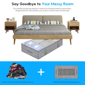 Onlyeasy large capacity bags store blankets and bedding under the bed.