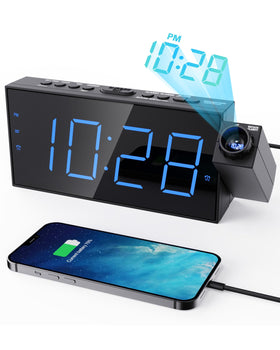 OnLyee projection clock ceiling projector provides clear time viewing from across the room.