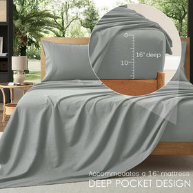 OnlySet Earl Gray sheet set packaging shows easy care and gift-ready presentation.