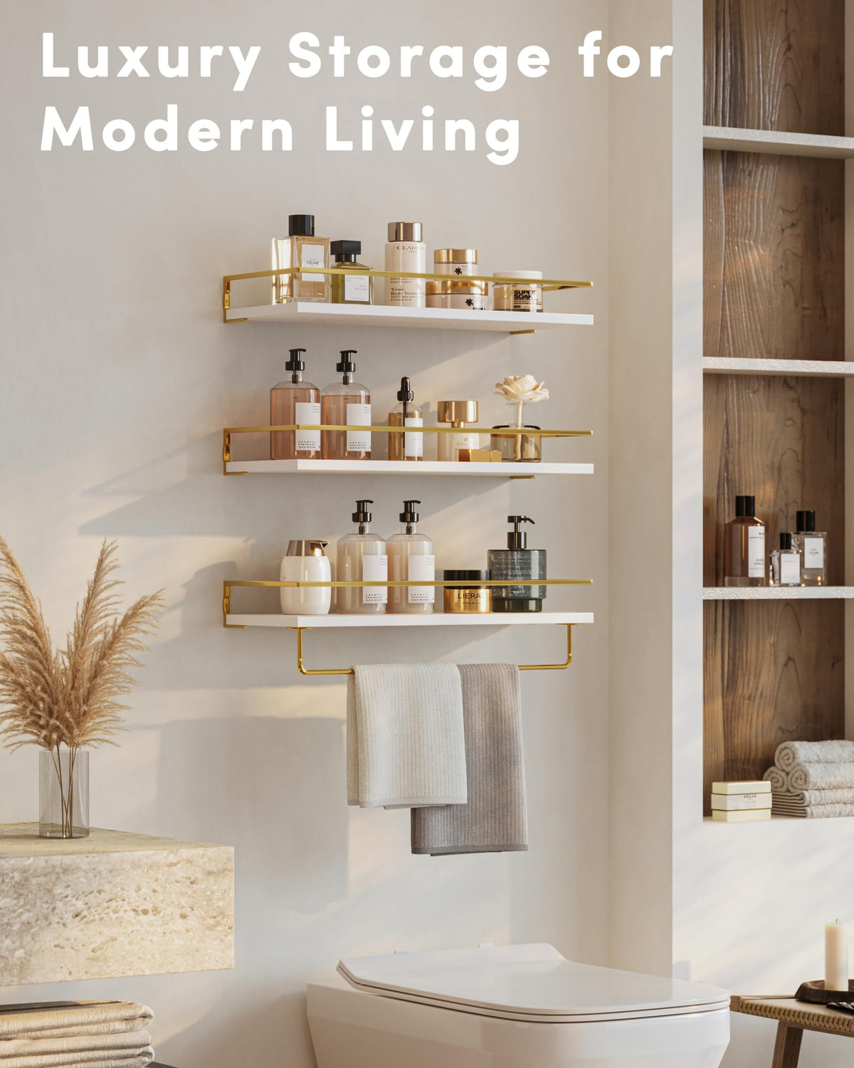 Onlysky bathroom shelves resist humidity with moisture-resistant core and finish.