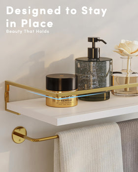 Onlysky floating shelves feature smooth finish and refined edges for safe display.