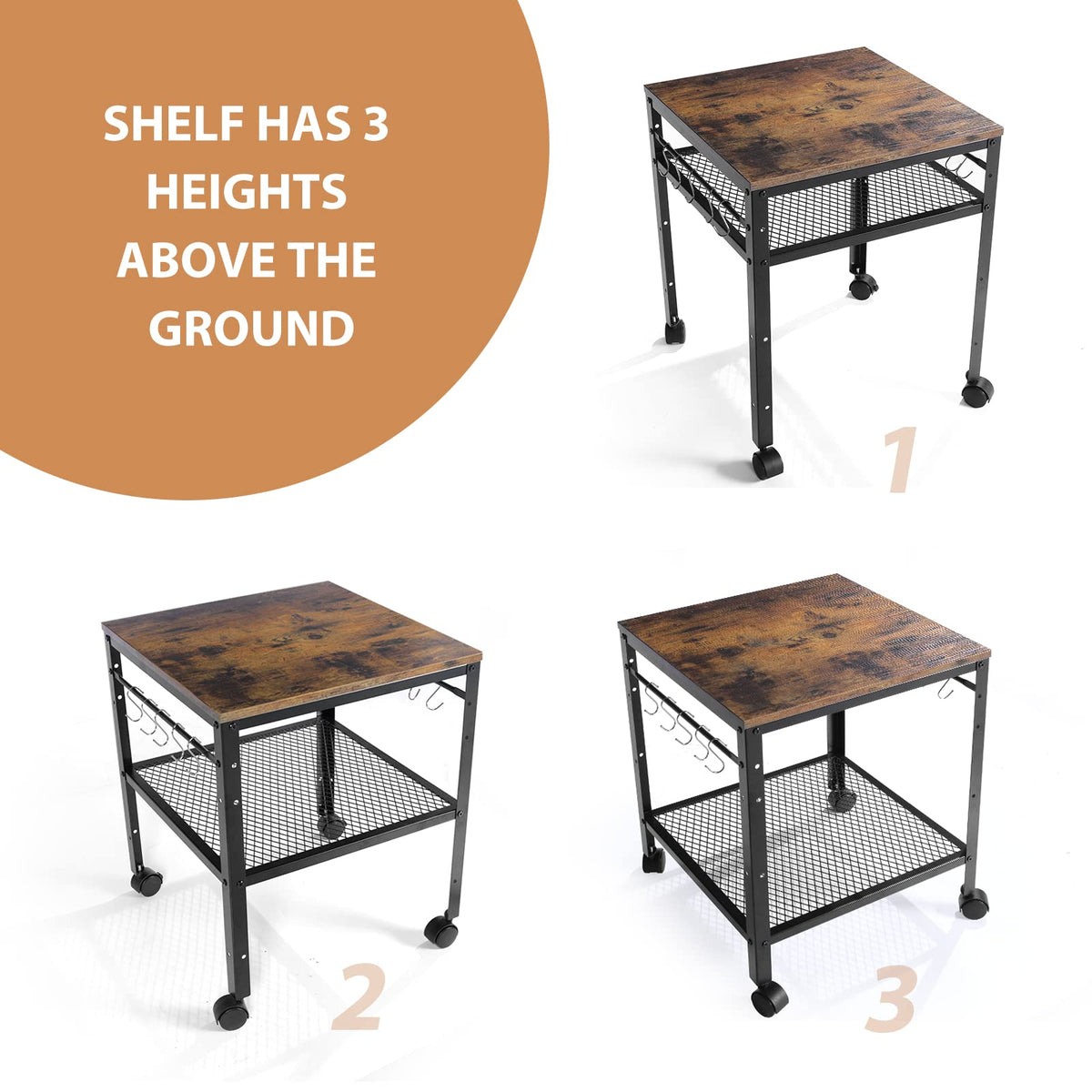 Onlytak Rustic End Table top view reveals ample surface for decor and lamps