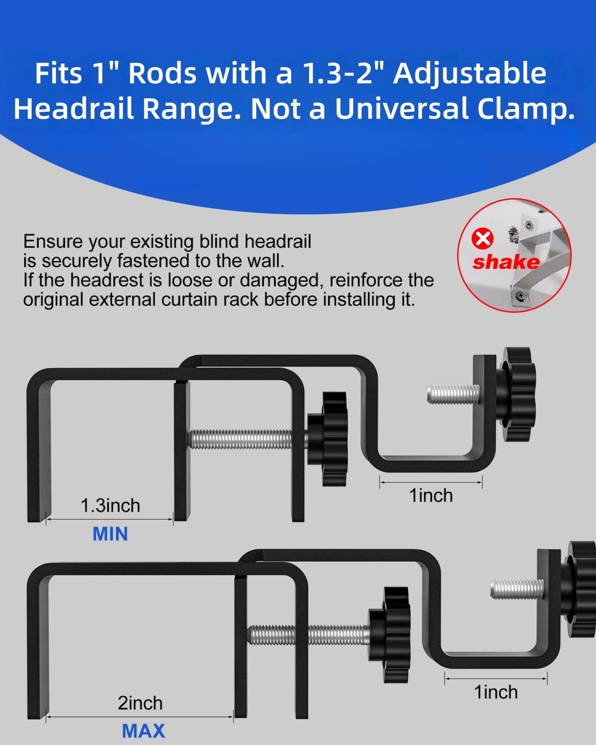Onneka curtain rod supports up to 1 inch diameter.