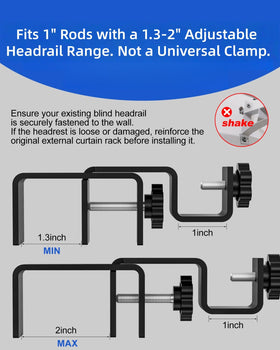 Onneka curtain rod supports up to 1 inch diameter.