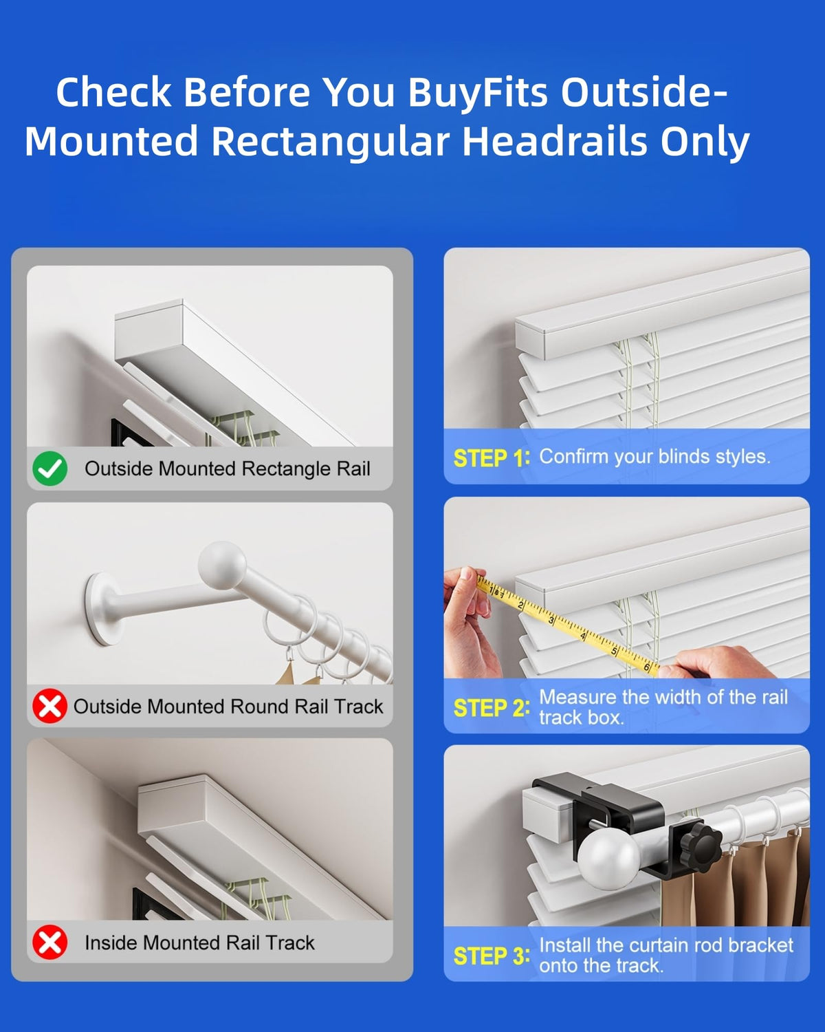 Onneka headrail compatibility for 1.3-2 inch rectangular headrails.