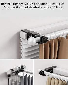 Onneka no-drill installation of outdoor-mounted blinds brackets.