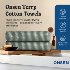 ONSEN Cotton Bath Towel highlights quick-dry absorbent loops