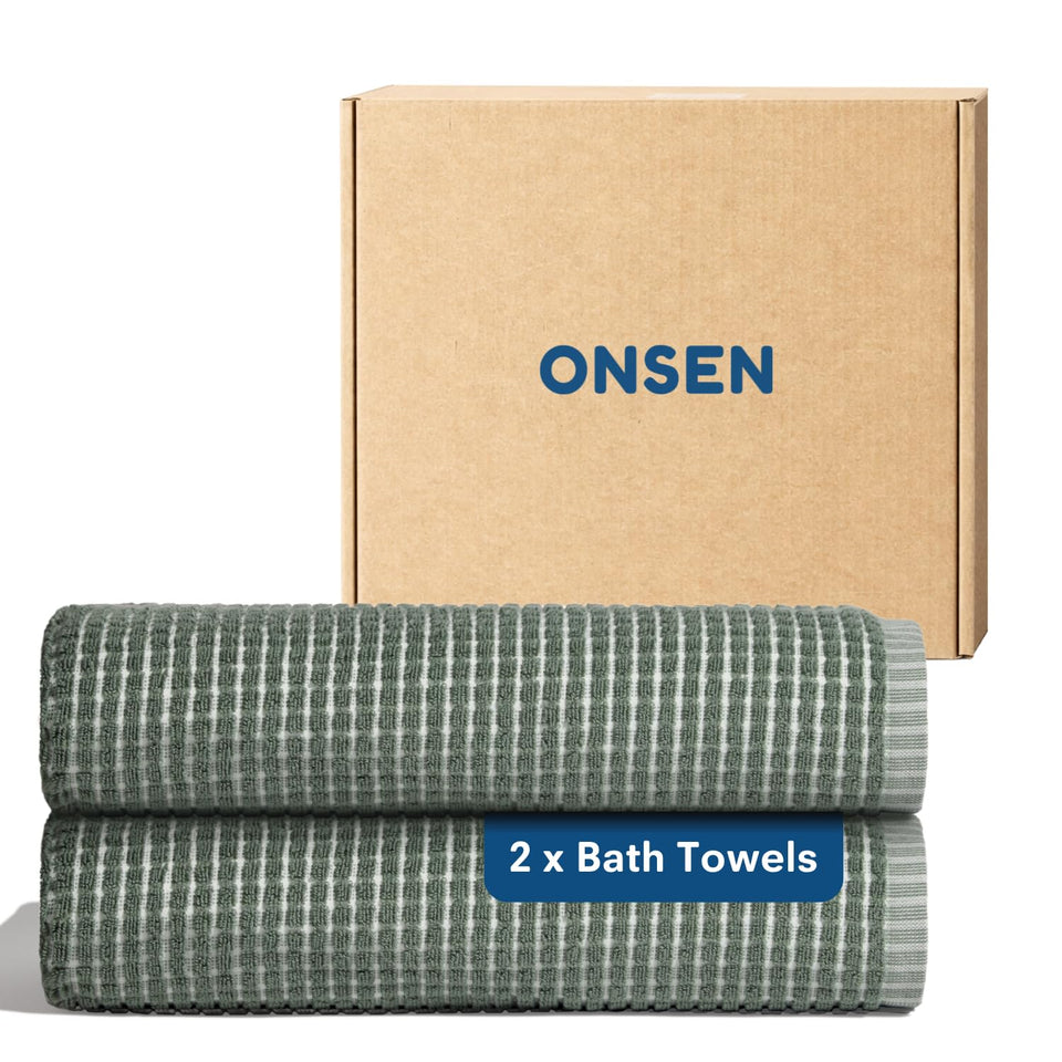 ONSEN Cotton Bath Towel with sculpted terry texture for plush softness