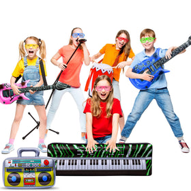 Onsucum inflatable boombox completes retro decor and lively video moments.