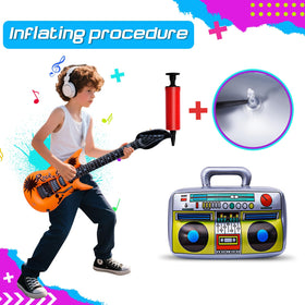 Onsucum inflatable saxophones create playful props for music-themed classrooms or events.