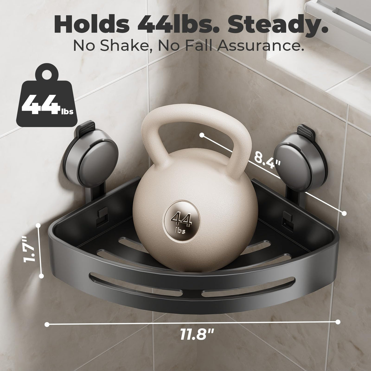ONXE shower shelves with hooks organize daily bathroom essentials