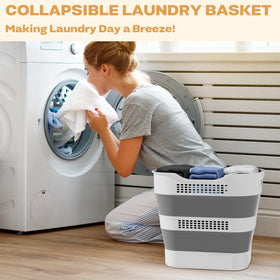 OOAMBB 43L collapsible basket open full for a full load.