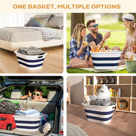 OOAMBB blue basket with dual grip handles for easy transport