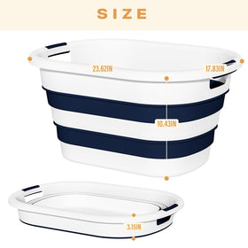 OOAMBB sturdy blue plastic laundry bin for daily use