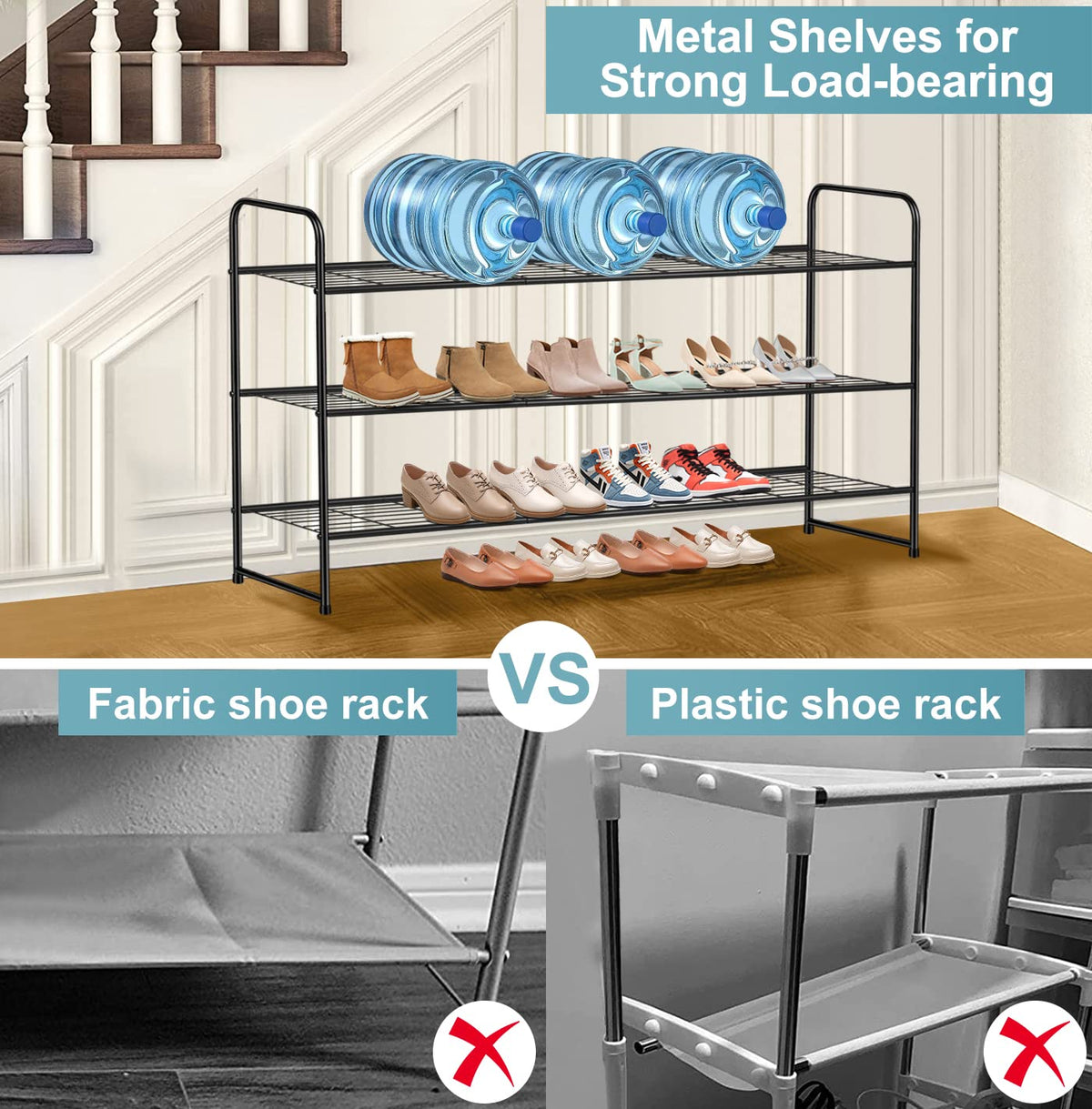 AOODA entryway shoe rack stackable to save space