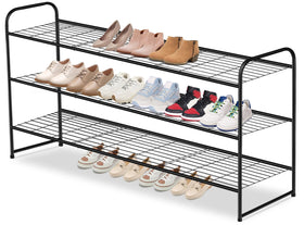 AOODA long 3-tier metal shoe rack for organized entryway storage