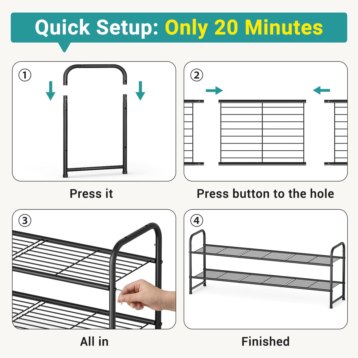 AOODA multi-use storage rack suitable for flats, slippers, or small items.
