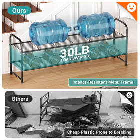 AOODA wide shelf shoe rack in bedroom closet with shoes neatly arranged.