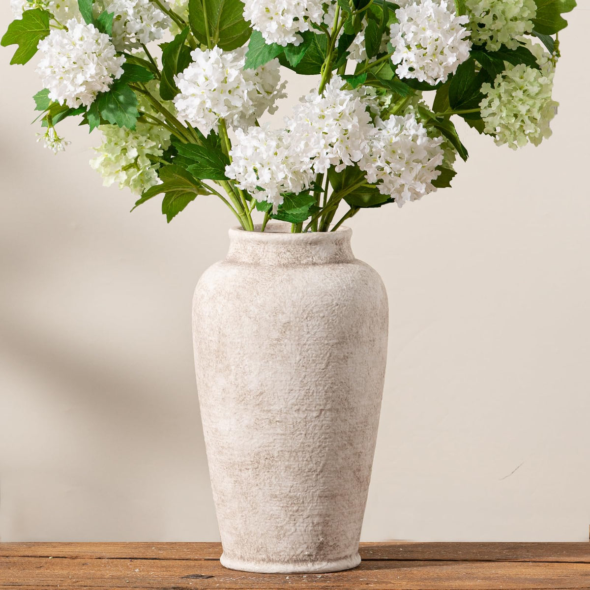 OOIT ceramic large flower vase with 11-inch height, ideal for fresh or dried arrangements.