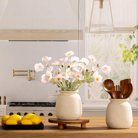 OOIT rustic white vase suits bohemian and farmhouse decor styles