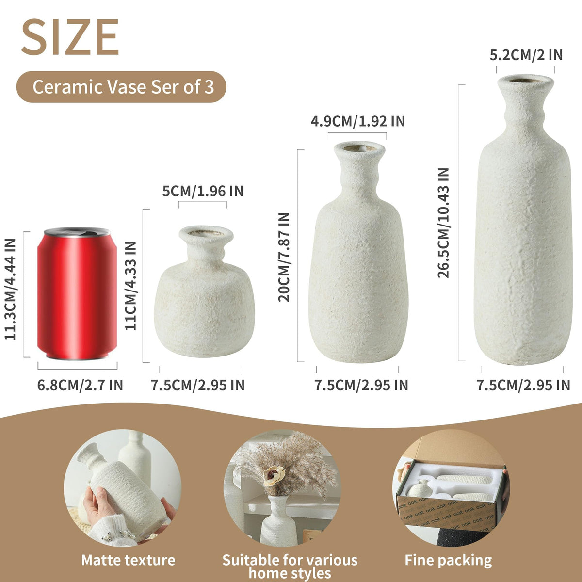 OOIT ceramic vase set on dining table centerpiece for clean style