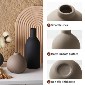 ooit ceramic vases set 3 suited to dried, artificial, or fresh flowers