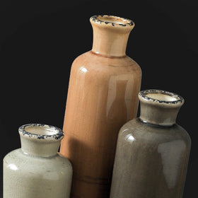 OOIT ceramic vase set 3 narrow tower fits tight spaces.