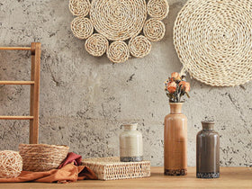 OOIT ceramic vase set 3 ribbed texture adds tactile charm.