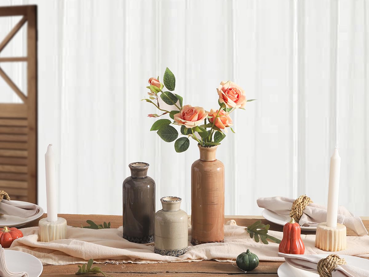 OOIT ceramic vase set 3 squat jar suits minimalist shelves.